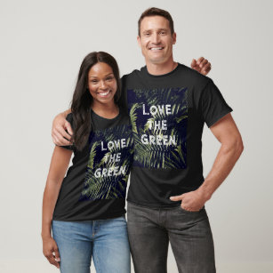 Kärlek i Grönten: Mörk grönt Fern Löv Botanic T Shirt