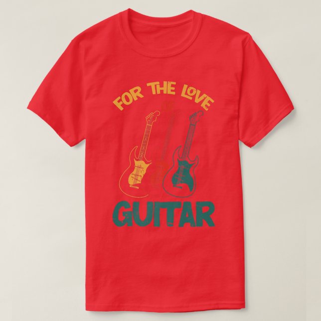 Kärlek i Guitar Retro Premium T Shirt (Design framsida)