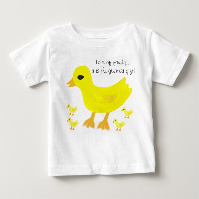 Kärlek i Gult Ankor Baby Rompers Tee Shirt (Framsida)