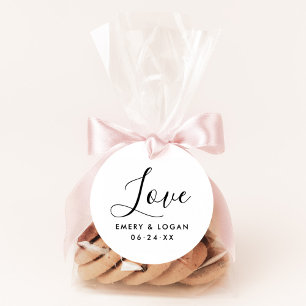 Kärlek i Hand Lettered Script Bröllop Monogram Självfärgande Stämpel