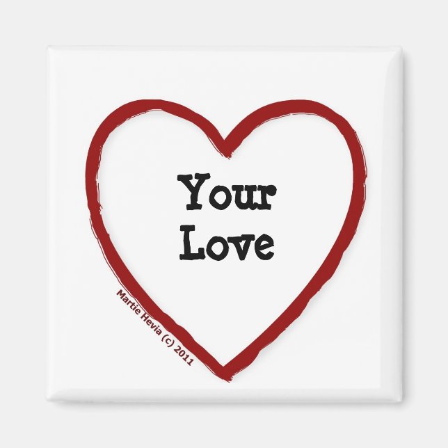 Kärlek - I hjärta (fyllning in) - Magnet (Framsidan)