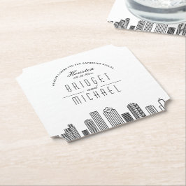 Kärlek i Houston | City Skyline Välkommen Underlägg Papper