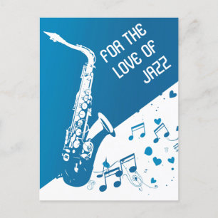 Kärlek i Jazz Saxophone Vykort