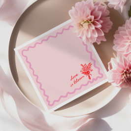 Kärlek i Knopp Rosa Bröllopsfest Pappersservett
