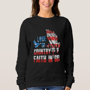 Kärlek i Land faith i Gud 4 juli Amerika T Shirt