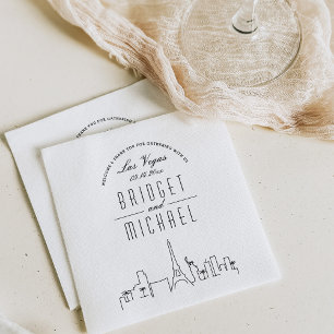 Kärlek i Las Vegas   Modern Deco City Skyline Pappersservett