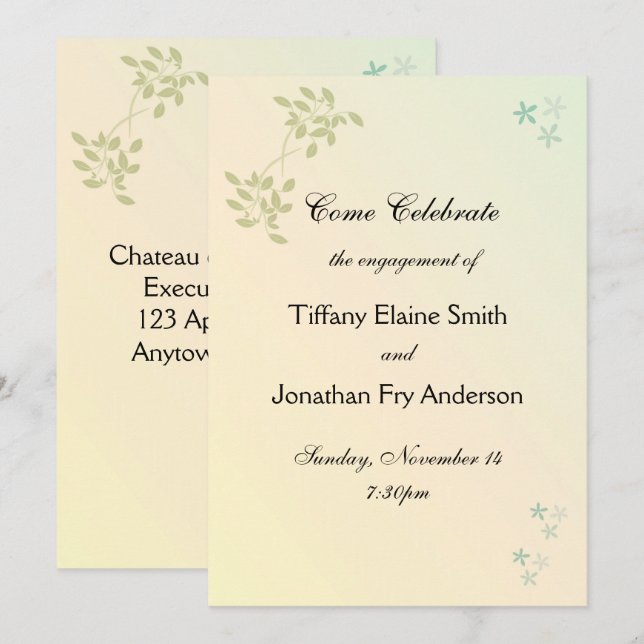 Kärlek i Laurels Förlovning Large Text Inbjudningar (Fram/baksida)