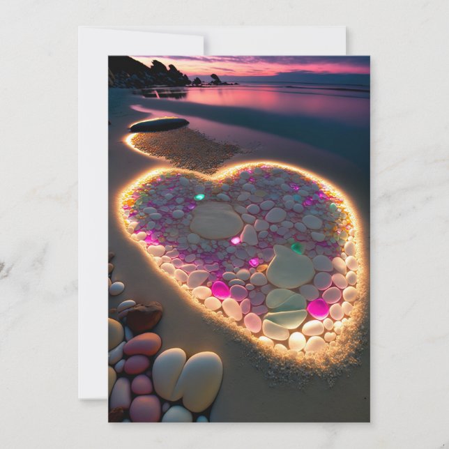 Kärlek i Light and Shadow: Dreamy Beach Wedding Inbjudningar (Framsida)