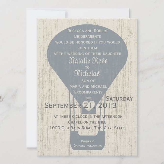 Kärlek i Luft Blegon Bröllop Inbjudningar (Framsida)