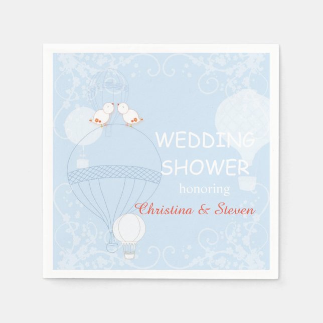 Kärlek i luften Baby Blue Bröllopsfest Pappersservett (Framsidan)