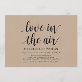 Kärlek i luften, bröllopsinbjudan för elopement inbjudningar