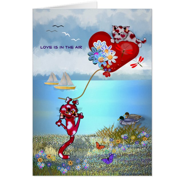 Kärlek i luften hälsningskort (Framsidan)