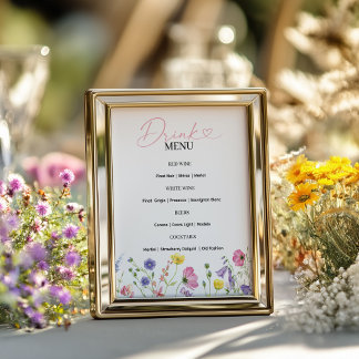 Kärlek i menysignalen för Bloom Drink | WildblommT Poster