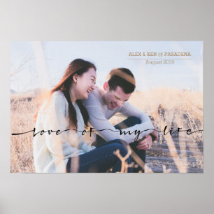 Kärlek i mitt livstids typografifoto poster