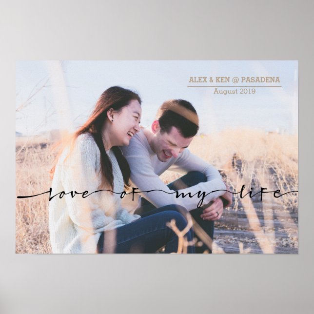 Kärlek i mitt livstids typografifoto poster (Framsidan)