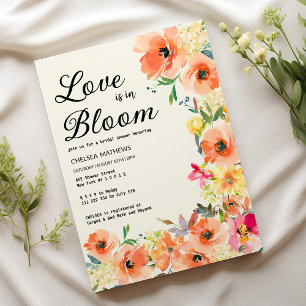 Kärlek i Möhippa för blommande sommarfärgad blommi Inbjudningar