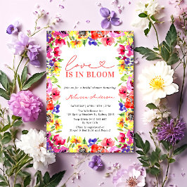 Kärlek i Möhippa för modern färgstark Blommigt i b Inbjudningar