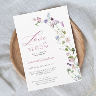 Kärlek i Möhippan Blommigt av blomman i bloom Wild Inbjudningar