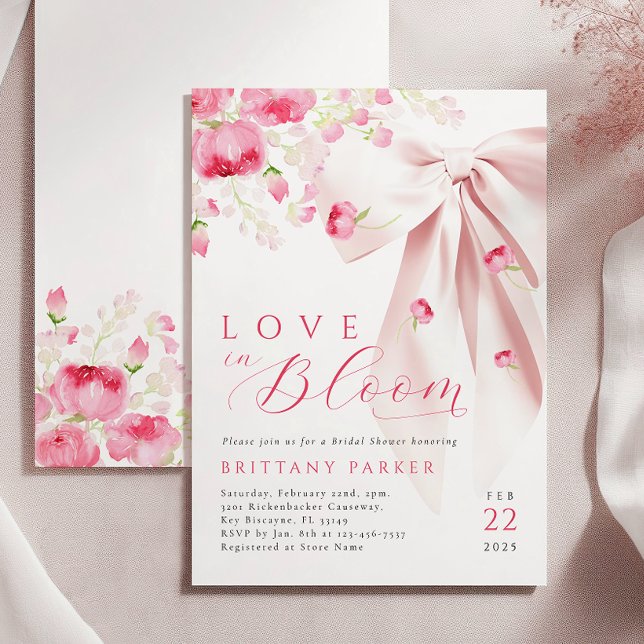 Kärlek i Möhippan Bloom Bow Inbjudningar (Skapare uppladdad)