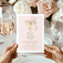 Kärlek i Möhippan Bloom Champagne Inbjudningar