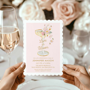 Kärlek i Möhippan Bloom Champagne Inbjudningar