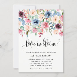 Kärlek i Möhippan Bloom Watercolor Flowers Inbjudningar