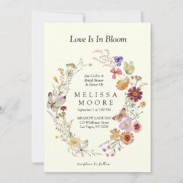 Kärlek i Möhippan Bloom Wildblomma Bohemian Inbjudningar