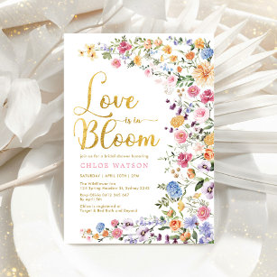 Kärlek i Möhippan Bloom Wildblomma Meadow Inbjudningar