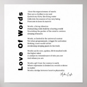 Kärlek i Ord dikt poetry wall art poster