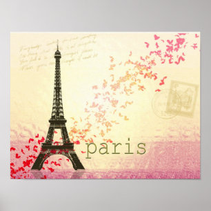 Kärlek i Paris Eiffel Torn Poster