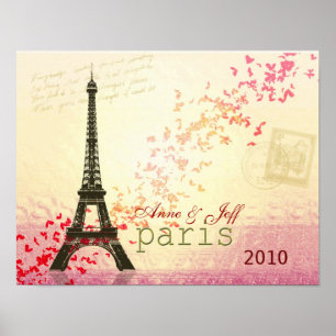 Kärlek i Paris Eiffel Torn Poster