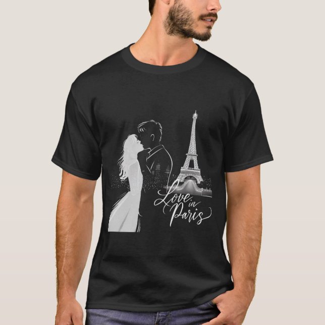 Kärlek i Paris: en timoslös kyss under Eiffel T Shirt (Framsida)