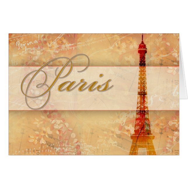 Kärlek i Paris Hälsningskort (Framsidan Horizontal)