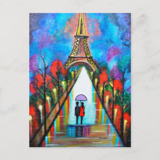Kärlek i Paris romantic presentart valentine speci Helg Vykort
