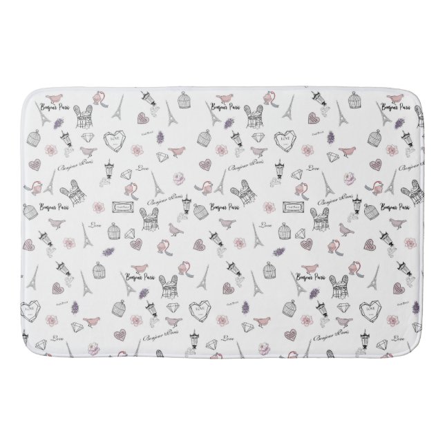 Kärlek i Peris Bohemian Chic Blommigt Boho Girl Badrumsmatta (Framsidan)