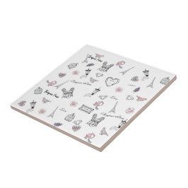 Kärlek i Peris Bohemian Chic Blommigt Boho Girl Kakelplatta