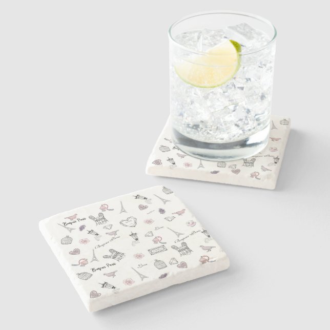 Kärlek i Peris Bohemian Chic Blommigt Boho Girl Stenunderlägg (Sidan)