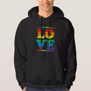Kärlek i Rainbow Flagga Färg Lgbtq Lesbisk Gay Hoodie