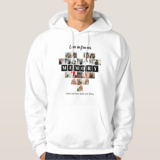 Kärlek i ramhjärta 20 fotokollage Romantiskt Hoodie