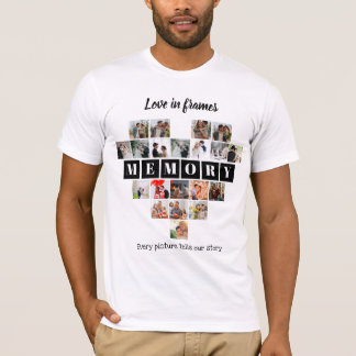 Kärlek i ramhjärta 20 fotokollage Romantiskt T Shirt
