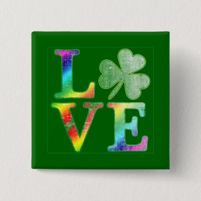 Kärlek i regnbågefärger med bekymrad Look Knapp (Framsida)