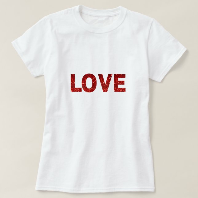Kärlek i Röda Brev T Shirt (Design framsida)