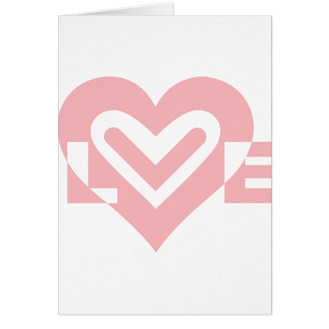 KÄRLEK i ROSA Hälsningskort (Framsidan)