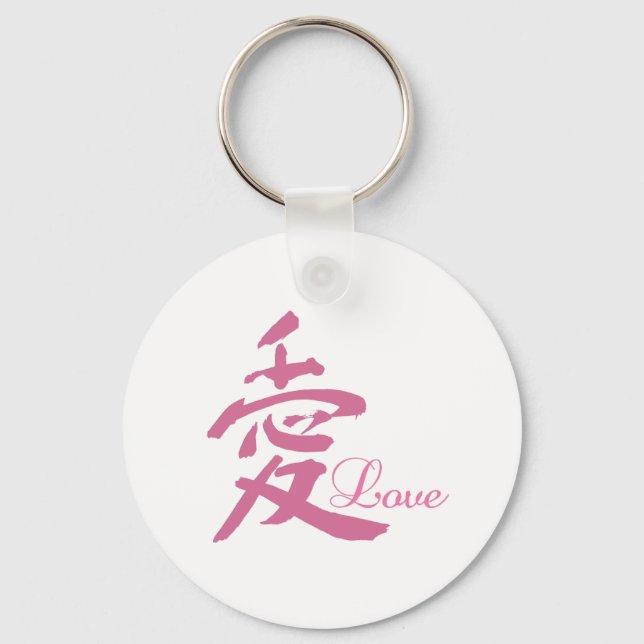 Kärlek i Rosa (Kanji) Nyckelring (Framsida)