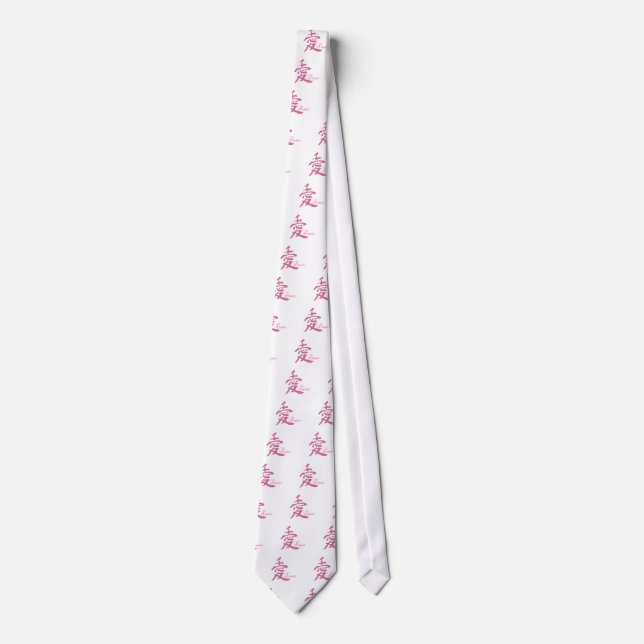 Kärlek i Rosa (Kanji) Slips (Framsida)