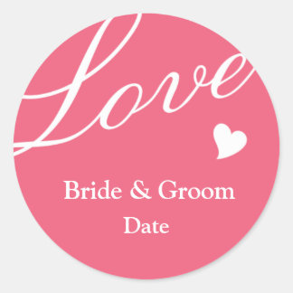 KÄRLEK i ROSA Runt Klistermärke