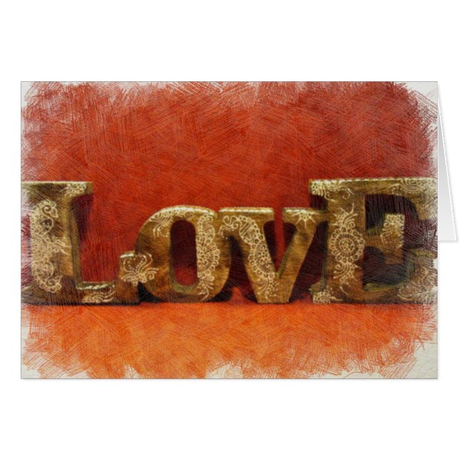Kärlek i rött hälsningskort (Framsidan Horizontal)