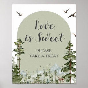 Kärlek i skogsområdet Gräs i Träd är sötat Poster