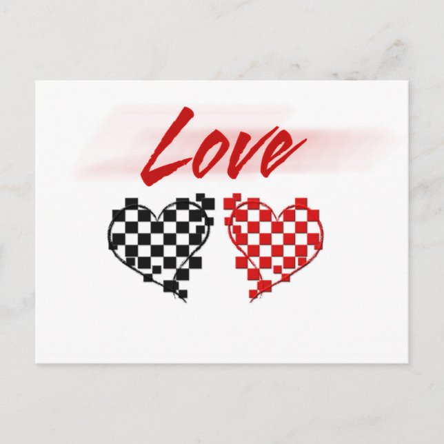 Kärlek i snabbkörfältet för Nascar fläkt Vykort (Framsida)