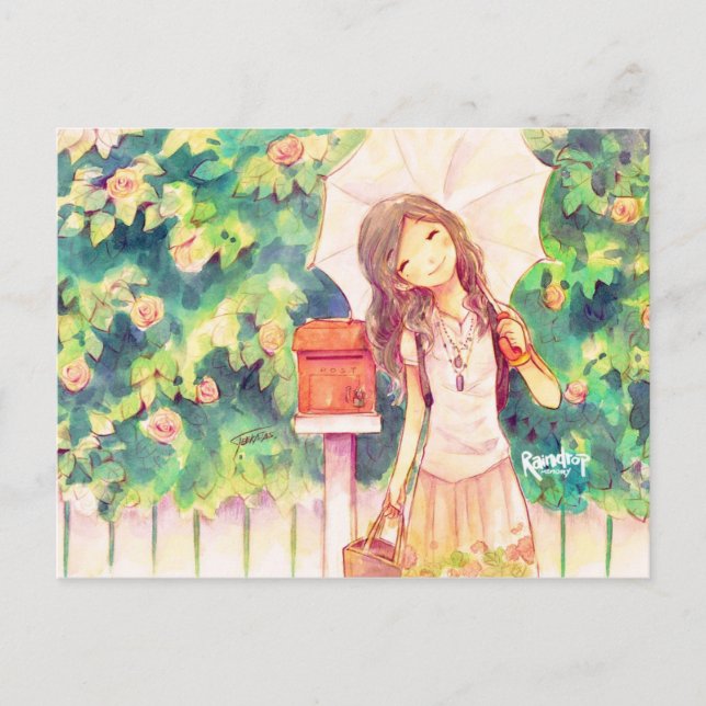 Kärlek i sommarvykort vykort (Framsida)